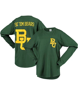 Women's Green Baylor Bears Big Shirt Oversized Long Sleeve T-shirt
