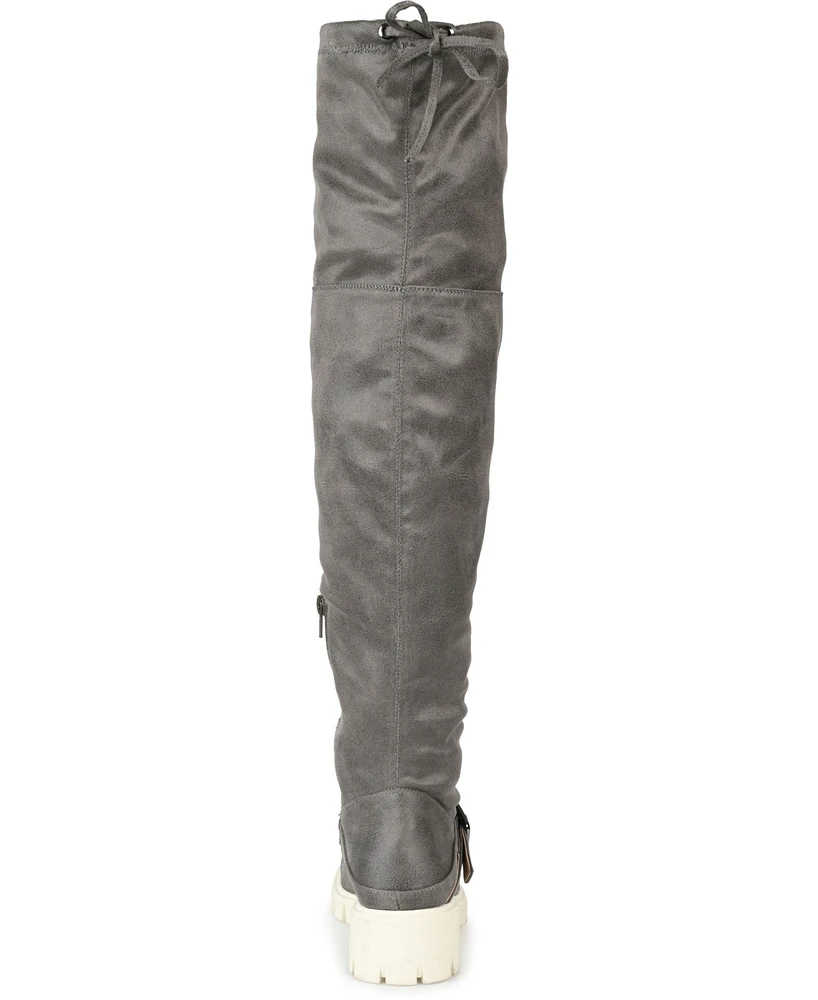 Journee Collection Women's Salisa Wide Calf Lug Sole Boots