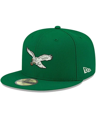 Men's Kelly Green Philadelphia Eagles Omaha Throwback 59FIFTY Fitted Hat