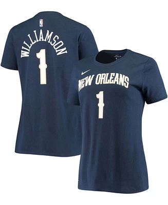 Women's Zion Williamson Navy New Orleans Pelicans Name & Number Performance T-shirt