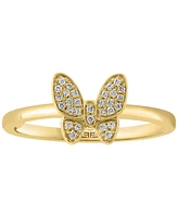 Effy Diamond Butterfly Ring (1/10 ct. t.w.) in Sterling Silver or 14k Gold-Plated Sterling Silver