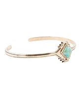 Barse Women's Aztec Bronze and Genuine Turquoise Cuff Bracelet