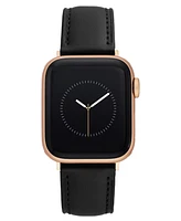 Anne Klein Women's Black Consider It Apple Peel Leather Band designed for Apple Watch 42mm (Series 1-3 only) & 44/45/46/49mm (Ultra & Ultra 2)