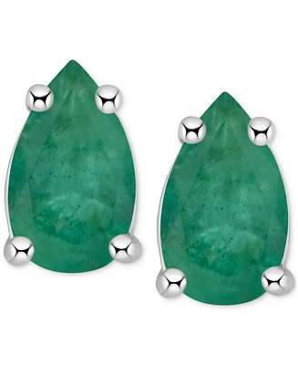 Tanzanite Pear-Shape Stud Earrings (3/8 ct. t.w.) 14k White Gold (Also Emerald, Ruby & Sapphire)