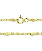 Giani Bernini Beaded Singapore Link Ankle Bracelet in 18k Gold-Plated Sterling Silver, Created for Macy's