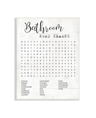 Stupell Industries Bathroom Word Search Fun Family Word Design Wall Plaque Art, 10" x 15"
