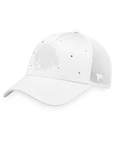 Women's White Chicago Blackhawks Winter Lights Trucker Snapback Hat