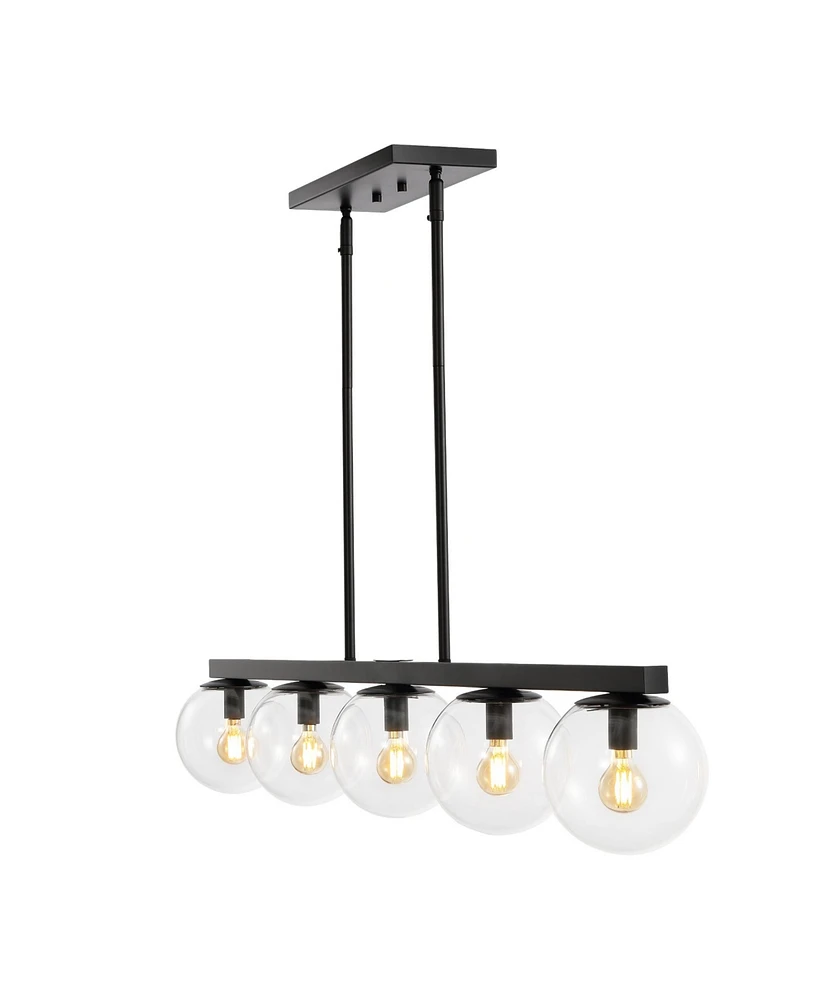 Luca Parisian 5-Light Modern Glam Iron Globe Linear Led Pendant