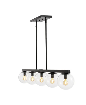 Luca Parisian 5-Light Modern Glam Iron Globe Linear Led Pendant