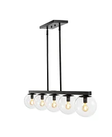 Luca Parisian 5-Light Modern Glam Iron Globe Linear Led Pendant