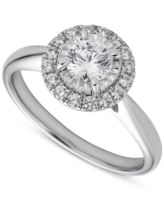 Diamond Round Halo Engagement Ring (3/4 ct. t.w.) in 14k White Gold