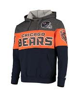 Men's Heathered Gray, Orange Chicago Bears Extreme Fireballer Pullover Hoodie