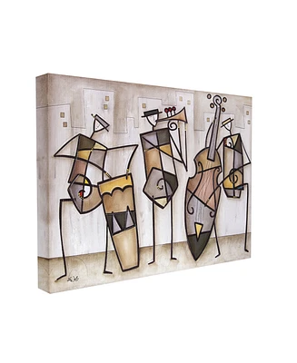 Stupell Industries Musical Trio Abstract Modern Painting Stretched Canvas Wall Art, 16" x 20"