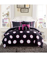 Vcny Home Sophie Polka Dot Bed in a Bag 8 Piece Comforter Set, Twin