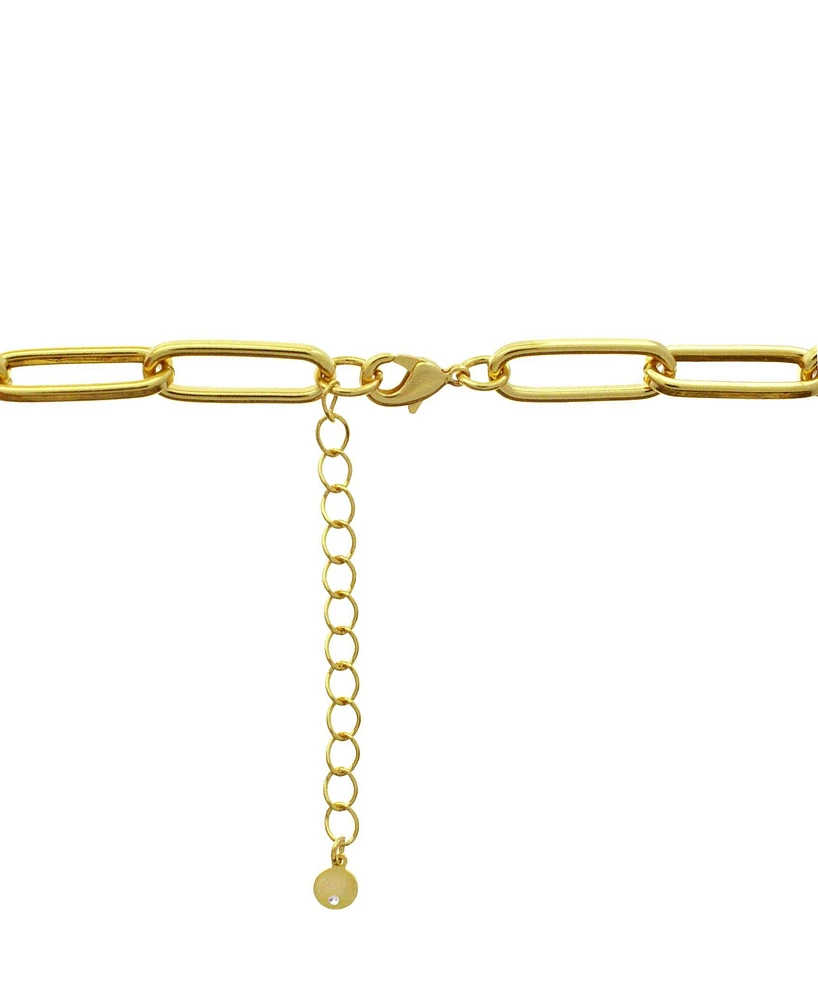 And Now This 18''+ 2" extender Gold Plated or Silver Plated Oval Link Necklace