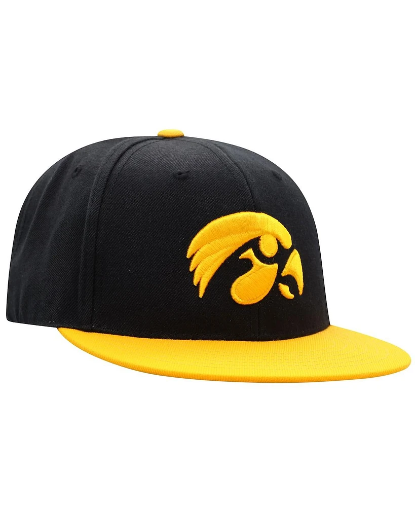 Men's Top of the World Black, Gold Iowa Hawkeyes Team Color Two-Tone Fitted Hat