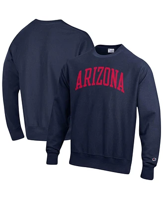 Men's Champion Navy Arizona Wildcats Arch Reverse Weave Pullover Sweatshirt