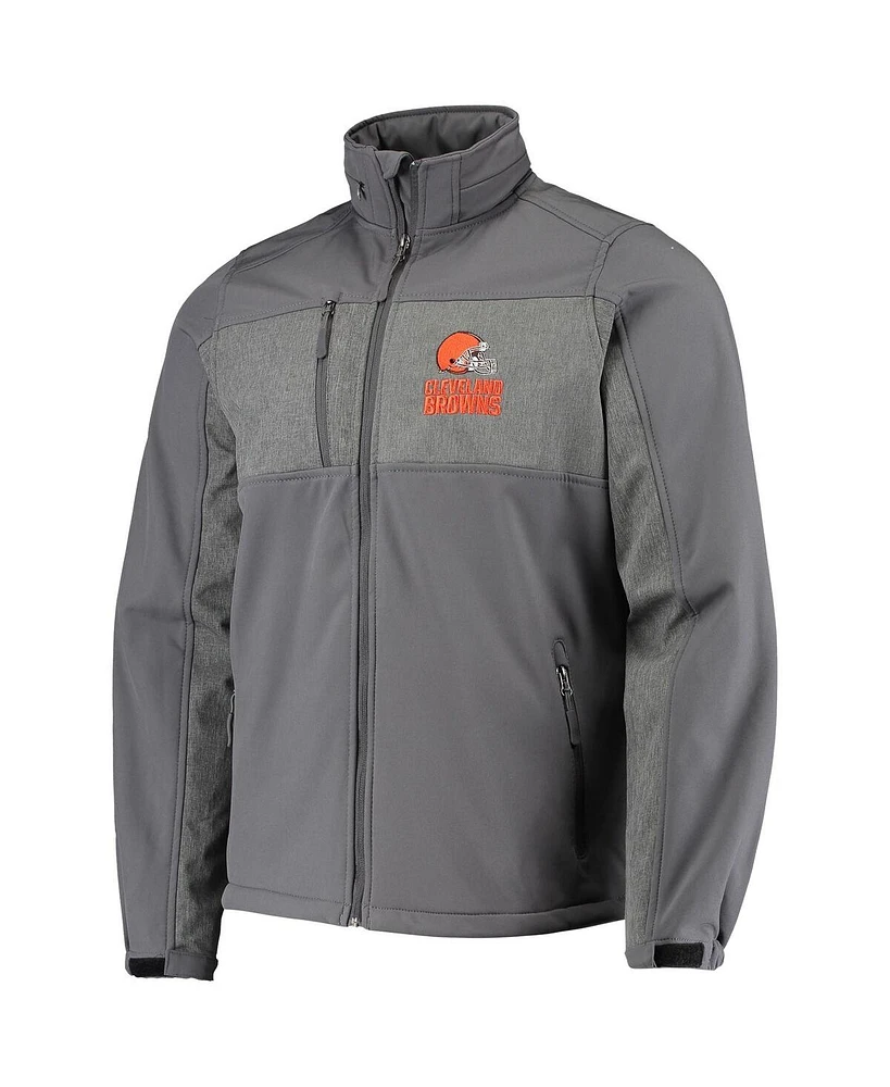 Men's Dunbrooke Graphite Cleveland Browns Circle Zephyr Softshell Full-Zip Jacket