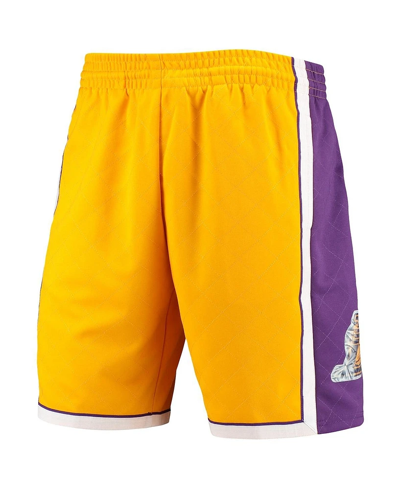 Men's Mitchell & Ness Gold Los Angeles Lakers 2009 Hardwood Classics 75th Anniversary Swingman Shorts