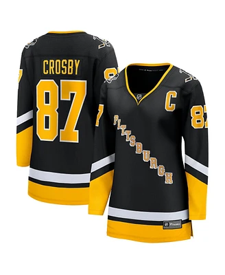Women's Fanatics Sidney Crosby Black Pittsburgh Penguins 2021/22 Alternate Premier Breakaway Player Jersey