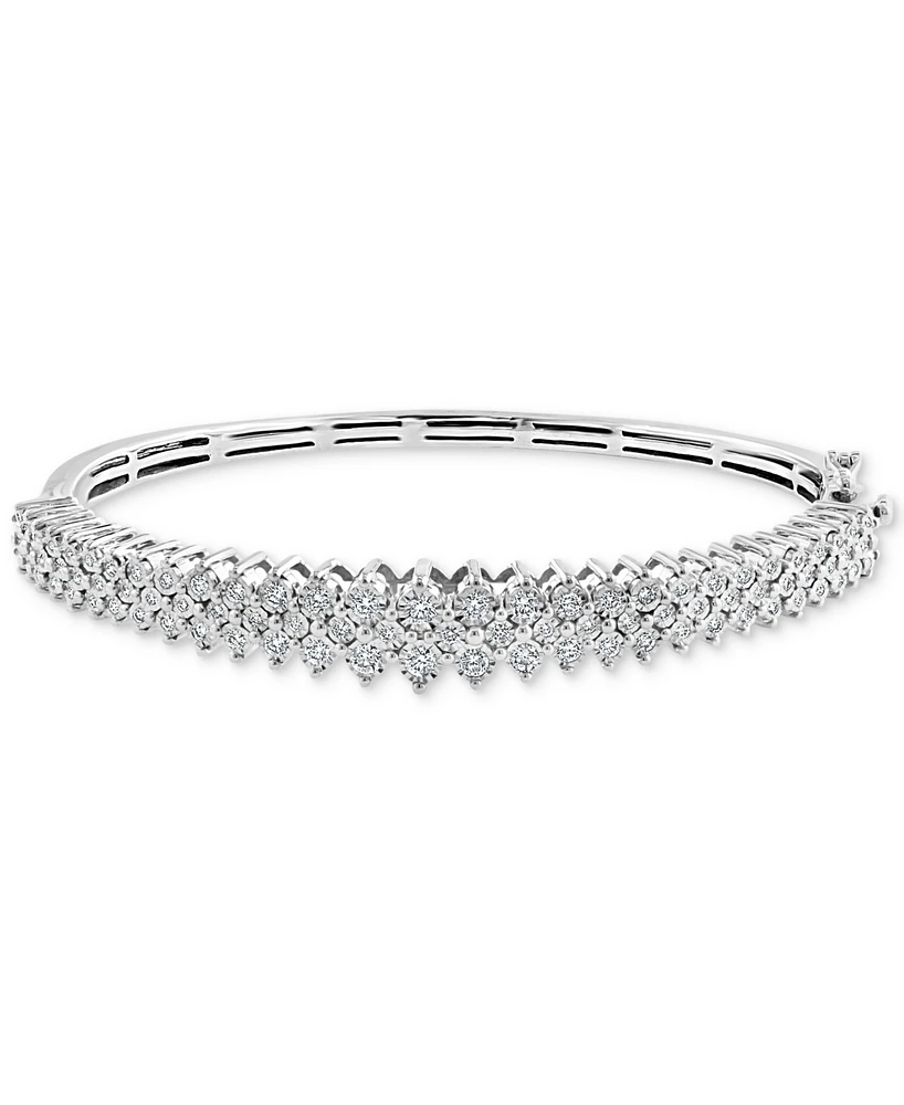 Effy Diamond Multirow Bangle Bracelet (1 ct. t.w.) 14K White Gold (Also available Two Tone Gold)