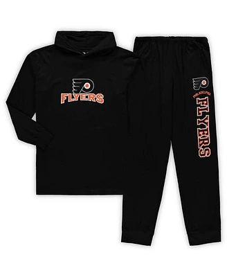 Men's Black Philadelphia Flyers Big and Tall Pullover Hoodie Joggers Sleep Set