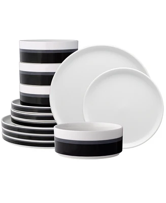 Noritake ColorStax Stripe 12 Piece Dinnerware Set
