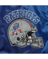 Men's Starter Royal, Red New England Patriots Locker Room Throwback Satin Varsity Full-Snap Jacket