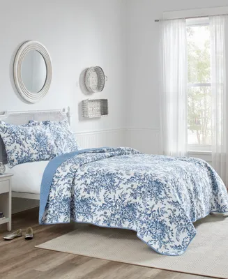 Laura Ashley Bedford Cotton Reversible 3-Pc. Quilt Set