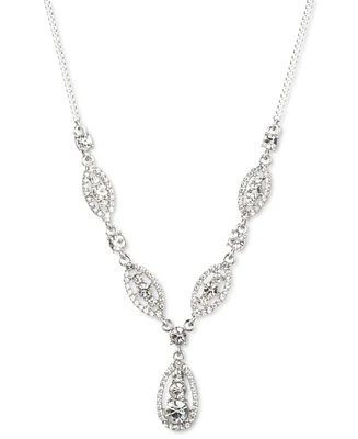 Givenchy Crystal Trio Lariat Necklace, 16" + 3" extender