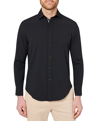 Society of Threads Men's Regular Fit Non-Iron Performance Stretch Solid Button-Down Shirt