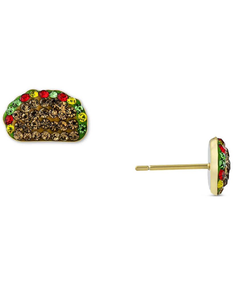 Giani Bernini Multicolor Crystal Taco Stud Earrings in 18k Gold-Plated Sterling Silver, Created for Macy's