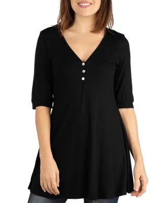 24seven Comfort Apparel Short Sleeve Tunic Top