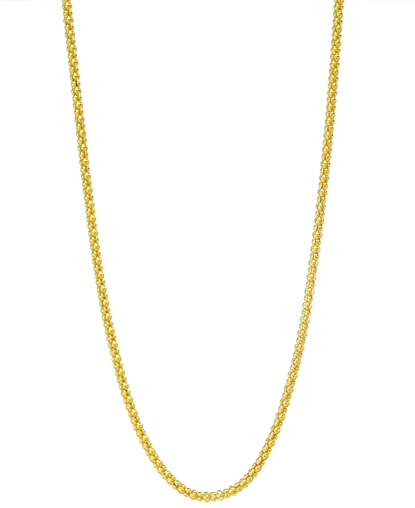 Popcorn Link 24" Chain Necklace (1-3/4mm) in 14k Gold