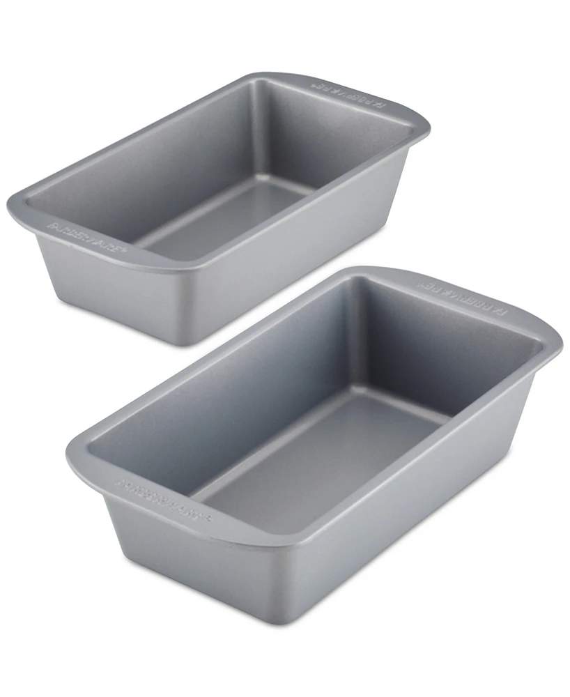 Farberware GoldenBake Bakeware Nonstick Loaf Pan Set, 2-Piece, Gray