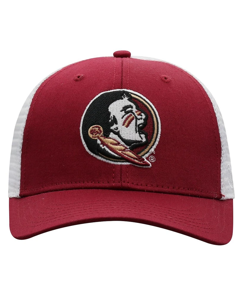 Men's Top of the World Garnet, White Florida State Seminoles Trucker Snapback Hat