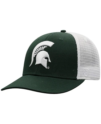 Men's Top of the World Green, White Michigan State Spartans Trucker Snapback Hat