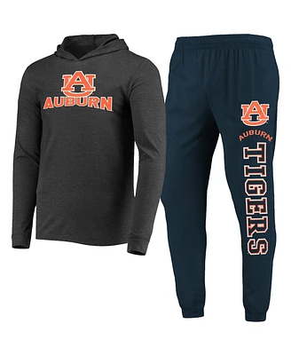 Men's Concepts Sport Navy, Charcoal Auburn Tigers Meter Long Sleeve Hoodie T-shirt and Jogger Pants Set