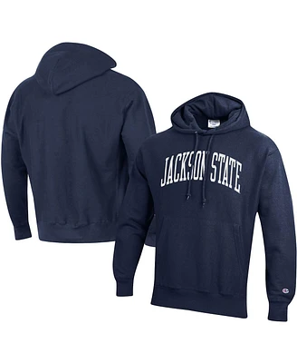 Men's Champion Navy Jackson State Tigers Tall Arch Pullover Hoodie