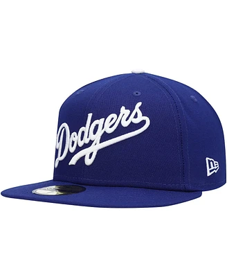 Men's New Era Royal Los Angeles Dodgers Logo White 59FIFTY Fitted Hat