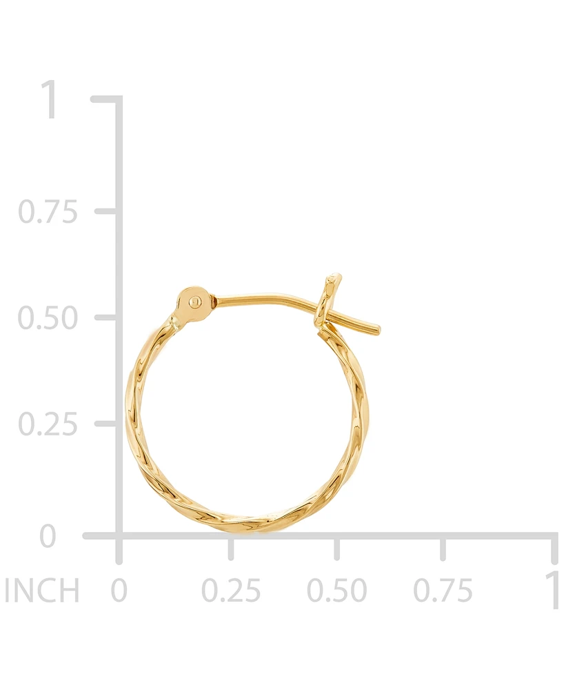 Twist Hoop Earrings in 10k Gold, 5/8"