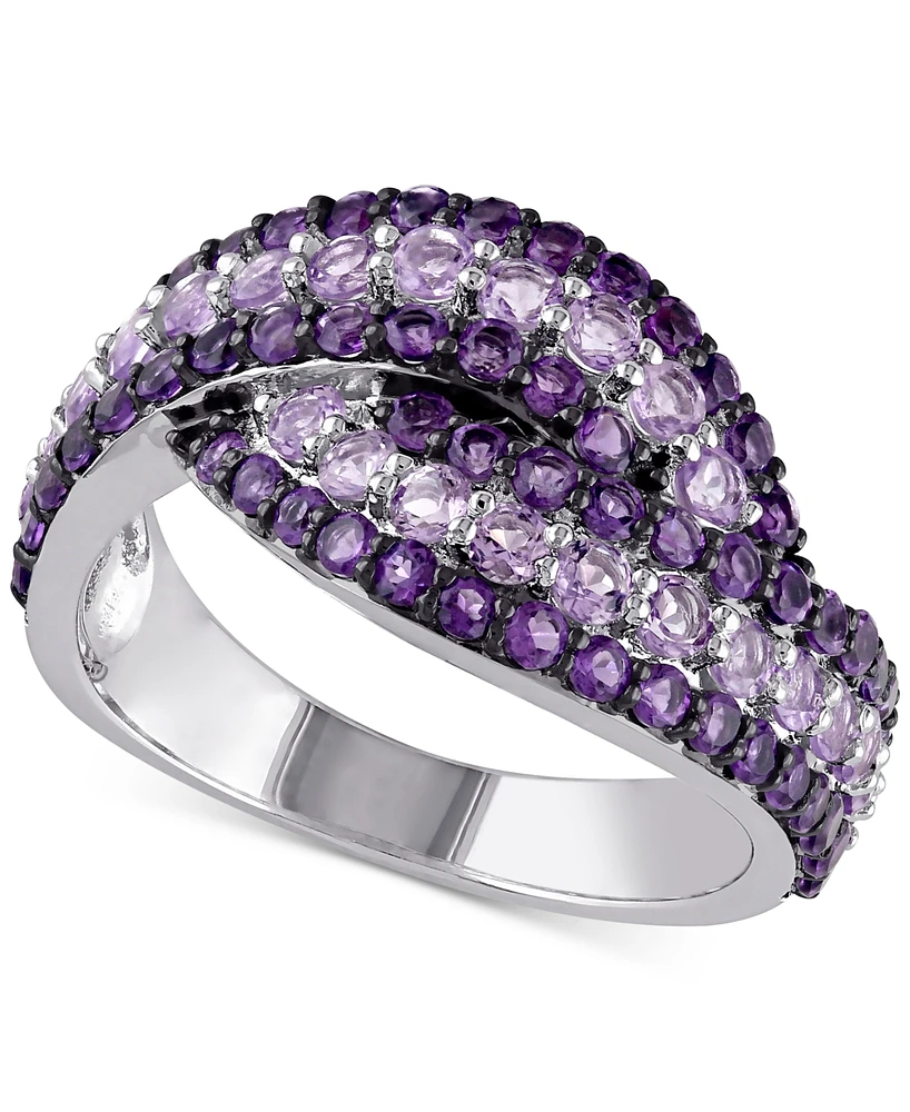 Amethyst (4/5 ct. t.w.) & Rose De France (3/4 Swirl Ring Sterling Silver (Also available Garnet, Pink Sapphire Blue Topaz)