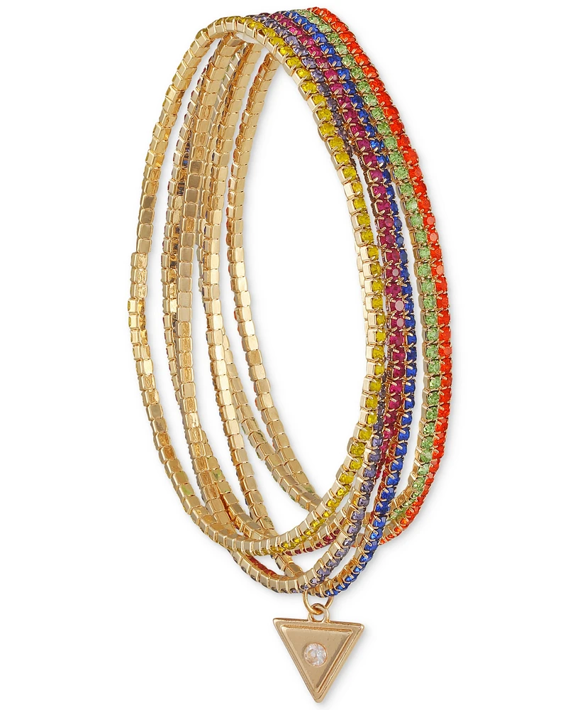 Guess Silver-Tone 6-Pc. Set Crystal Stretch Bracelets