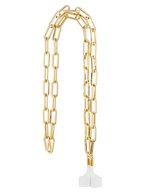 Anne Klein Women's Gold-Tone Alloy Metal Chain Necklace designed for Apple AirPods and AirPods Pro