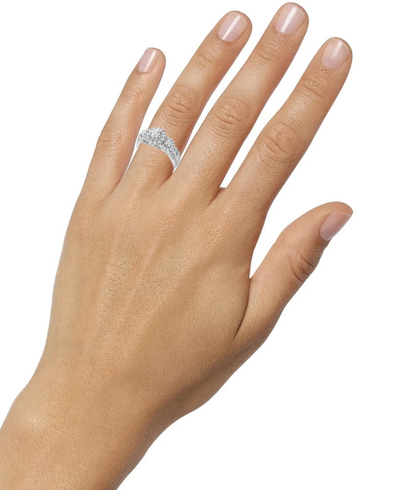 Diamond Triple Halo Engagement Ring (1 ct. t.w.) in 14k White Gold