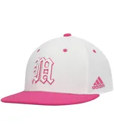 Men's adidas White and Pink Miami Hurricanes On-Field Baseball Fitted Hat