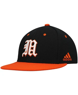 Men's adidas Black and Orange Miami Hurricanes On-Field Baseball Fitted Hat