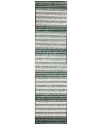 Liora Manne' Malibu Faded Stripe 1'11" x 7'6" Runner Outdoor Area Rug