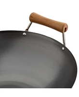 Joyce Chen Classic Series Carbon Steel Wok with Birch Handles, 14"