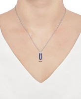 Lab-Grown Sapphire (1/3 ct. t.w.) & Lab-Grown White Sapphire (1/4 ct. t.w.) 18" Pendant Necklace in Sterling Silver (Also in Lab-Grown Emerald & Lab-G